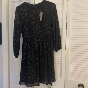 NEW J Crew Metallic Dot Jacquard Holiday Dress